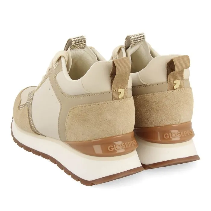 NUDE SNEAKERS WITH RHINESTONE DETAIL AND INTERNAL WEDGE FOR WOMEN DEBARY