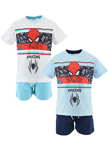 Pack of 2 Amazing Spider Man Kids T-Shirt & Shorts Set by Suncity | Look Again