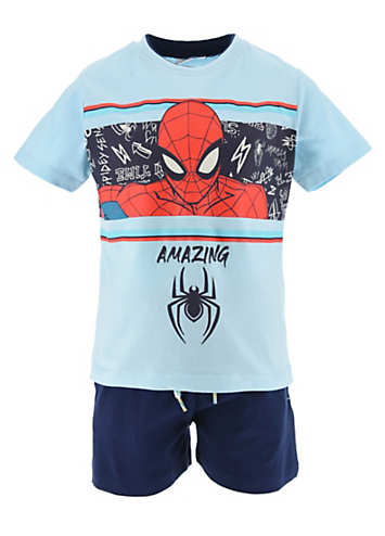 Pack of 2 Amazing Spider Man Kids T-Shirt & Shorts Set by Suncity | Look Again