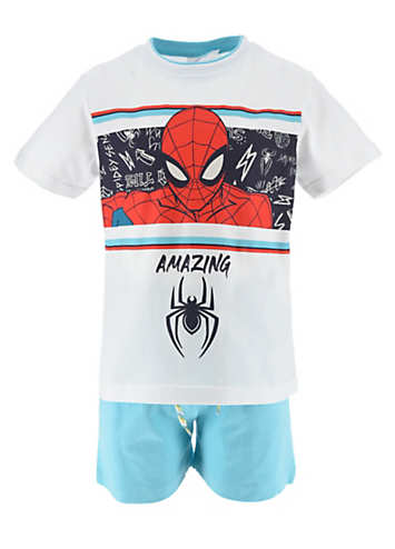 Pack of 2 Amazing Spider Man Kids T-Shirt & Shorts Set by Suncity | Look Again