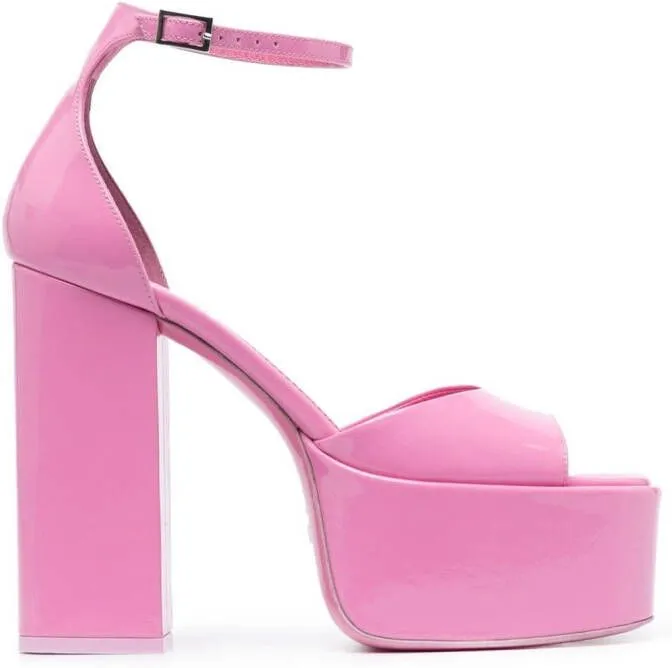 Paris Texas 130mm patent-leather platform sandals Pink