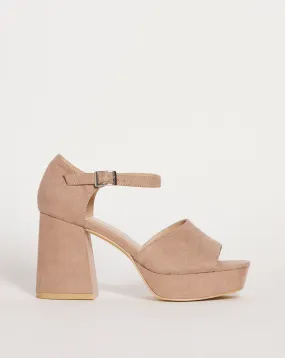 Pavla Heeled Platform Sandals Exra Wide Fit