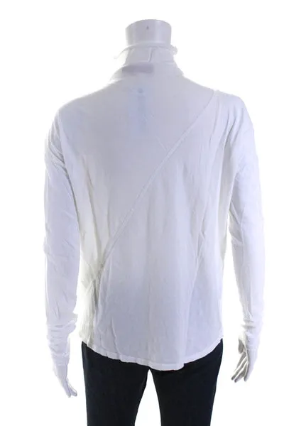 Philanthropy Womens Long Sleeve Turtleneck Top Tee Shirt White Cotton Size XS