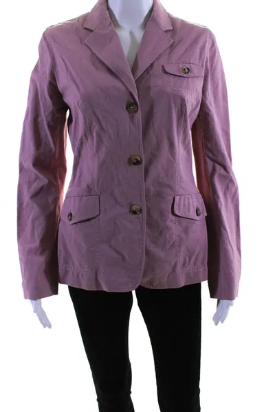 Piazza Sempione Womens Button Down Jacket Pink Cotton Size EUR 42