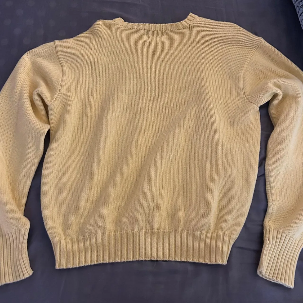 Polo Ralph Lauren Men's Yellow and Cream Jumper