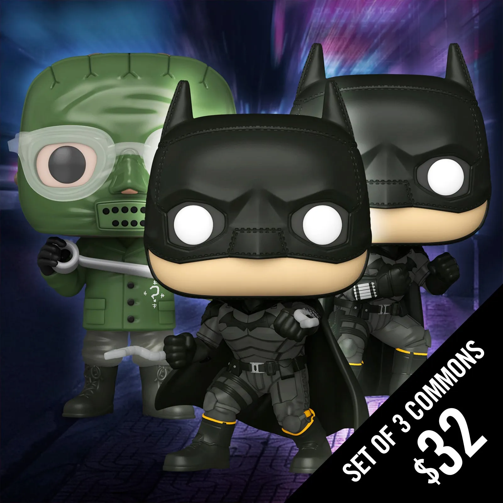 Pre-Order: Funko Pop! Movies: The Batman (Common set of 3)