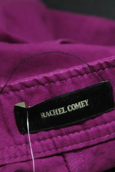 Rachel Comey Womens Zipper Fly High Rise Cargo Straight Leg Pants Fuchsia 00