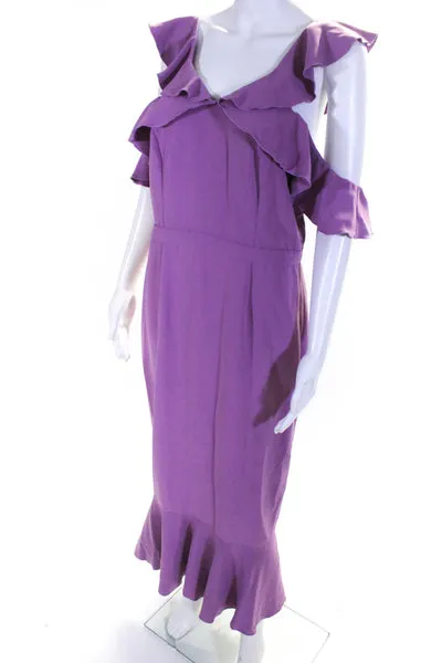 Rachel Zoe Womens Purple Lilac Ruffle Dress Size 12 12277377