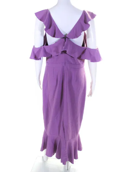 Rachel Zoe Womens Purple Lilac Ruffle Dress Size 12 12277377