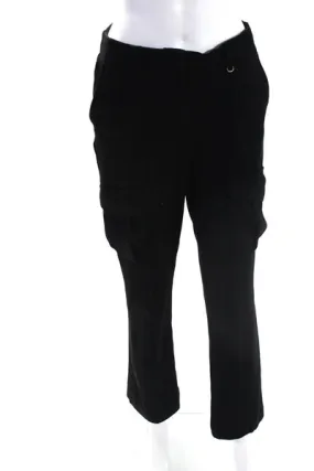 Rachel Zoe Womens Zipper Fly High Rise Straight Leg Cargo Pants Black Size 2