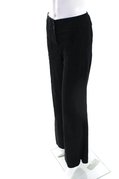 Rachel Zoe Womens Zipper Fly High Rise Straight Leg Cargo Pants Black Size 2