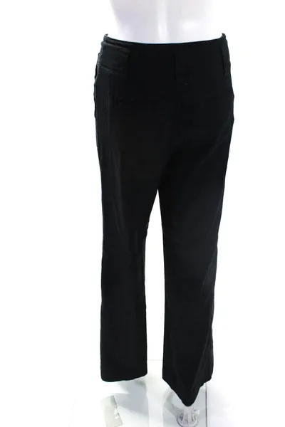 Rachel Zoe Womens Zipper Fly High Rise Straight Leg Cargo Pants Black Size 2