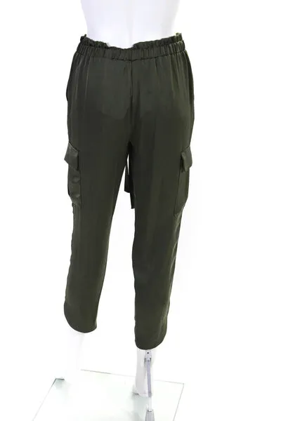 Ramy Brook Womens Green High Rise Belt Cargo Straight Leg Pants Size XS