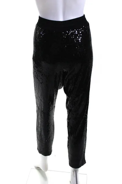 Sanctuary Womens Black Sequin Night Fever Joggers Size 6 12717889