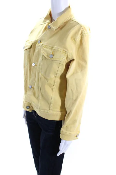 Sanctuary Womens Button Down Jean Jacket Yellow Cotton Size Extra Small