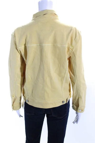 Sanctuary Womens Button Down Jean Jacket Yellow Cotton Size Extra Small