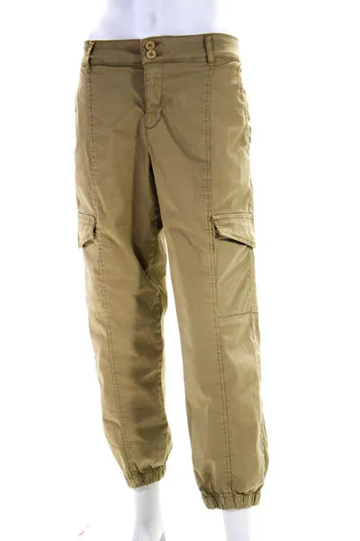 Sanctuary Womens Mid Rise Slim Leg Crop Khaki Cargo Pants Tan Size 30