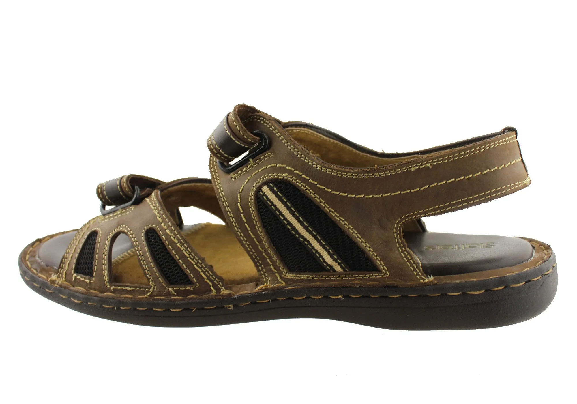 Slatters Noosa Mens Leather Adjustable Strap Sandals