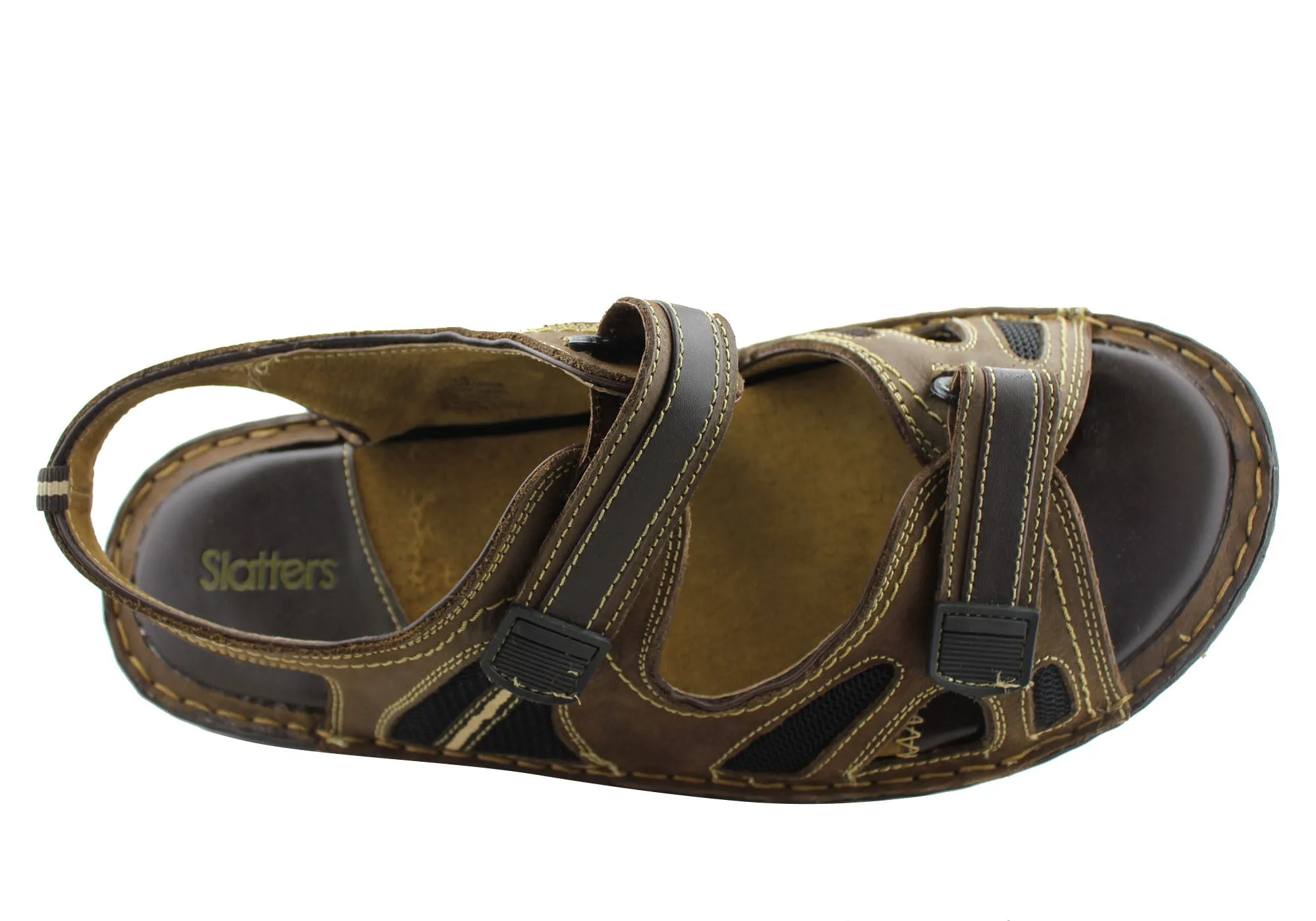 Slatters Noosa Mens Leather Adjustable Strap Sandals