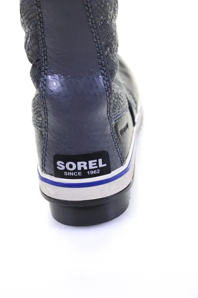 Sorel Women's Round Toe Lace Up Rubber Mid-Calf Snow Boot Gray Size 7