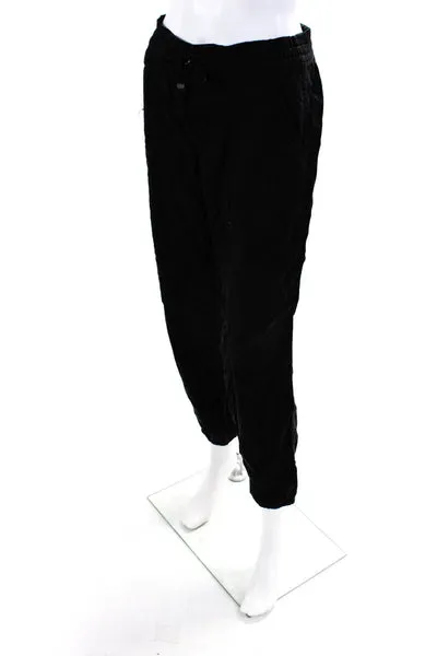 Tahari Womens Drawstring Buttoned Tapered Casual Jogger Cargo Pants Black Size S