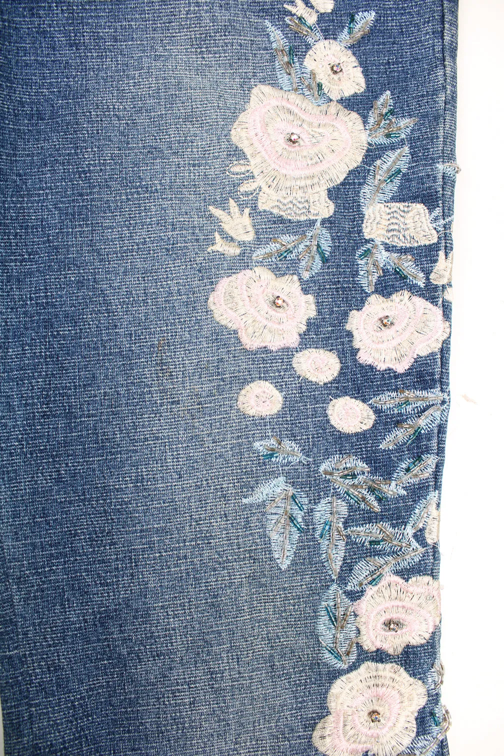 Tenghong Y2K Floral Flared Jeans
