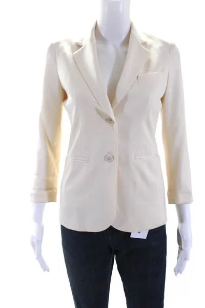 The Row Womens Button Down Suit Jacket White Size 0