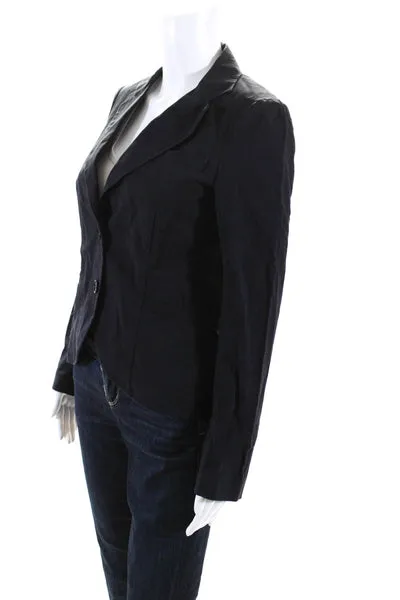 Theory Womens Button Down Branden Alternative Jacket Navy Blue Size 6