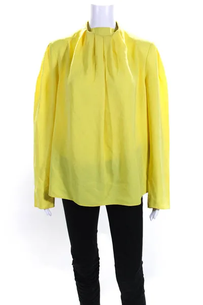 Tibi Womens Yellow Esme High Neck Top Size 8 12871823