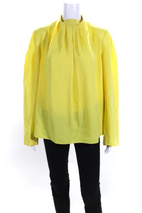 Tibi Womens Yellow Esme High Neck Top Size 8 12871823