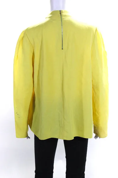 Tibi Womens Yellow Esme High Neck Top Size 8 12871823