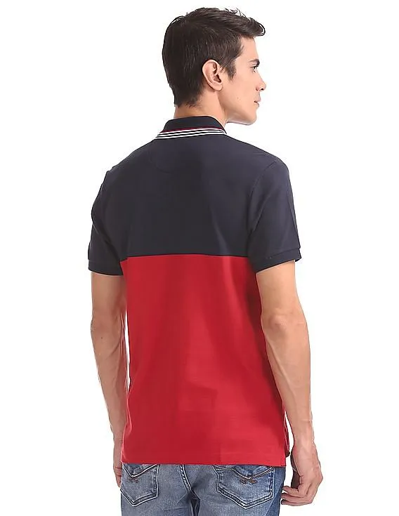 U.S. Polo Assn. Cut And Sew Panel Colour Block Polo Shirt