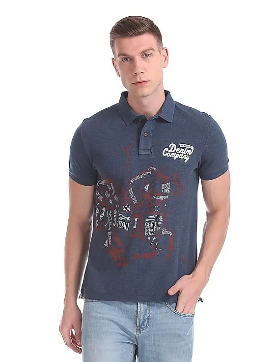 U.S. Polo Assn. Denim Co. Graphic Print Pique Polo Shirt