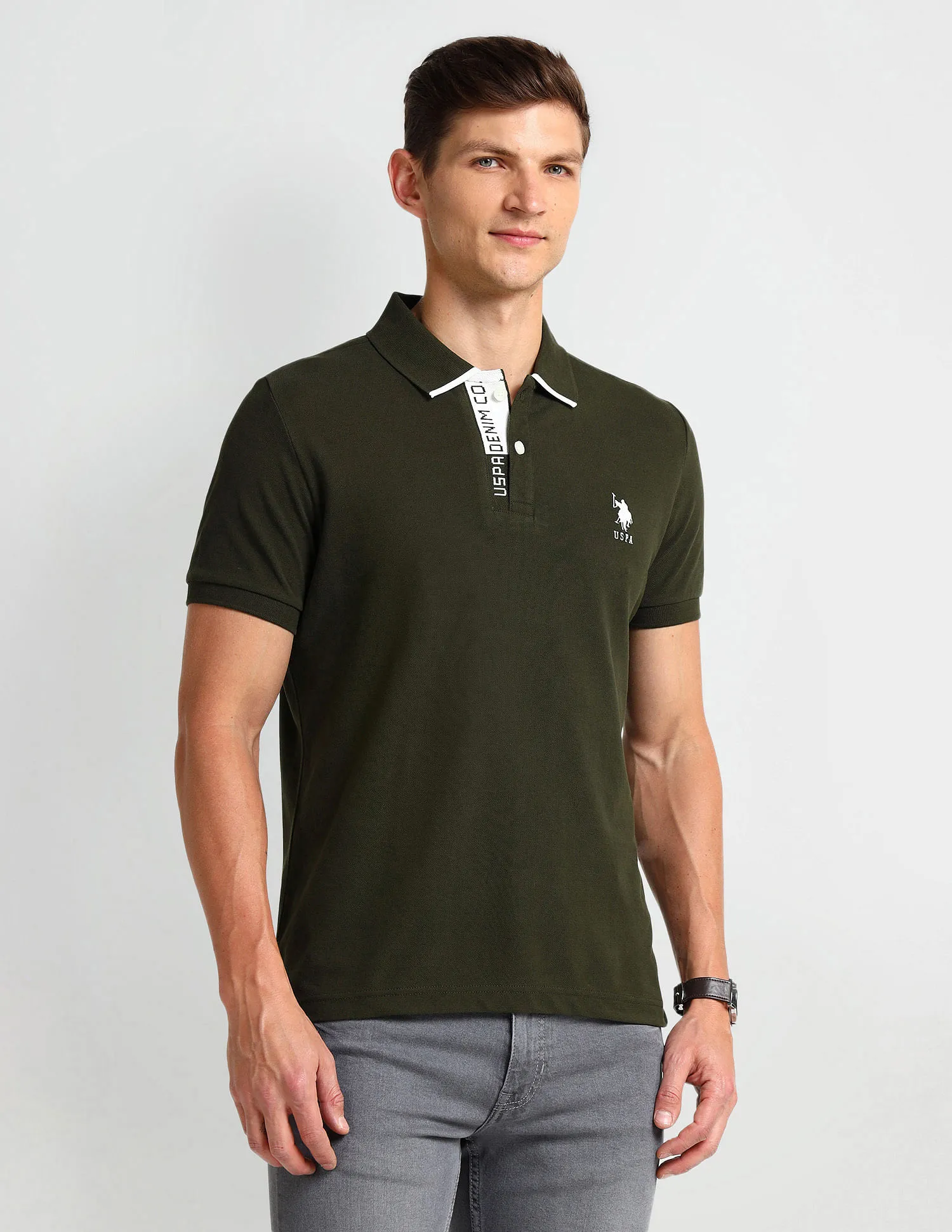 U.S. Polo Assn. Denim Co. Muscle Fit Solid Polo Shirt