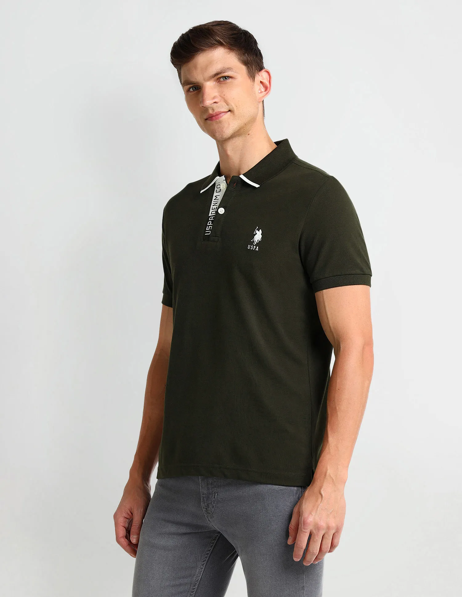 U.S. Polo Assn. Denim Co. Muscle Fit Solid Polo Shirt