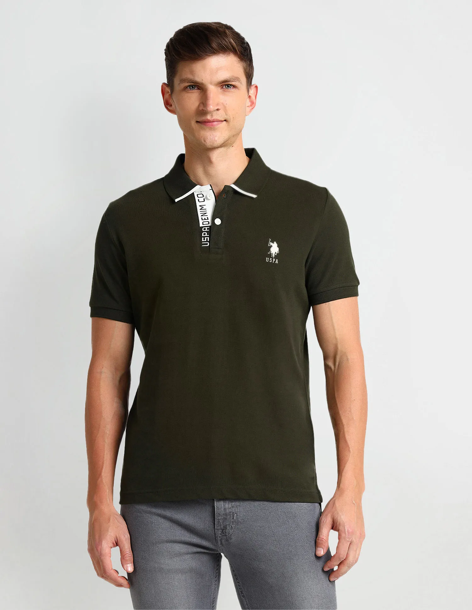 U.S. Polo Assn. Denim Co. Muscle Fit Solid Polo Shirt