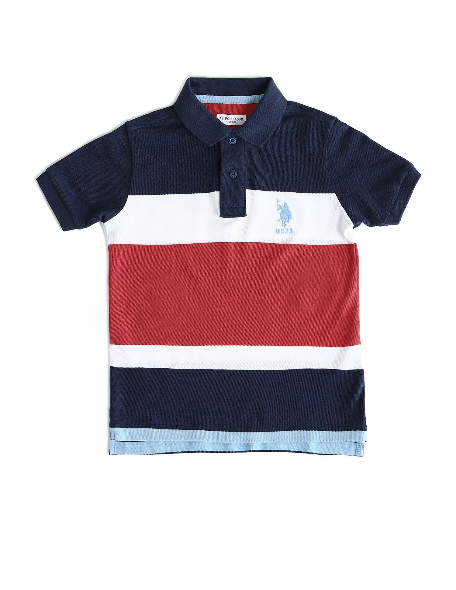 U.S. Polo Assn. Kids Boys Colour Block Regular Fit Polo Shirt