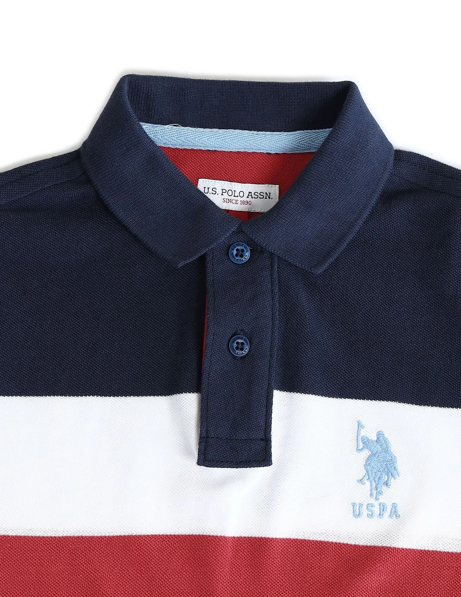 U.S. Polo Assn. Kids Boys Colour Block Regular Fit Polo Shirt