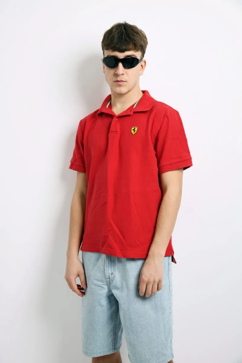 Vintage Ferrari polo shirt red