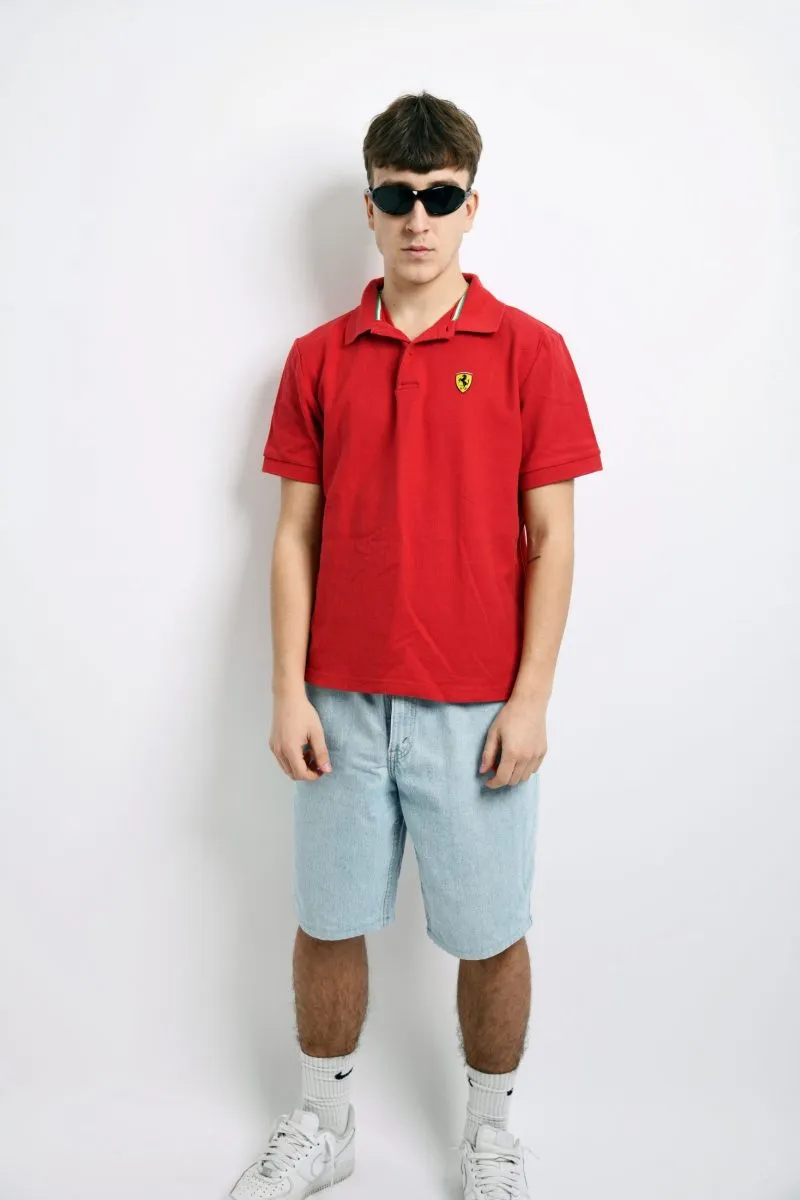 Vintage Ferrari polo shirt red