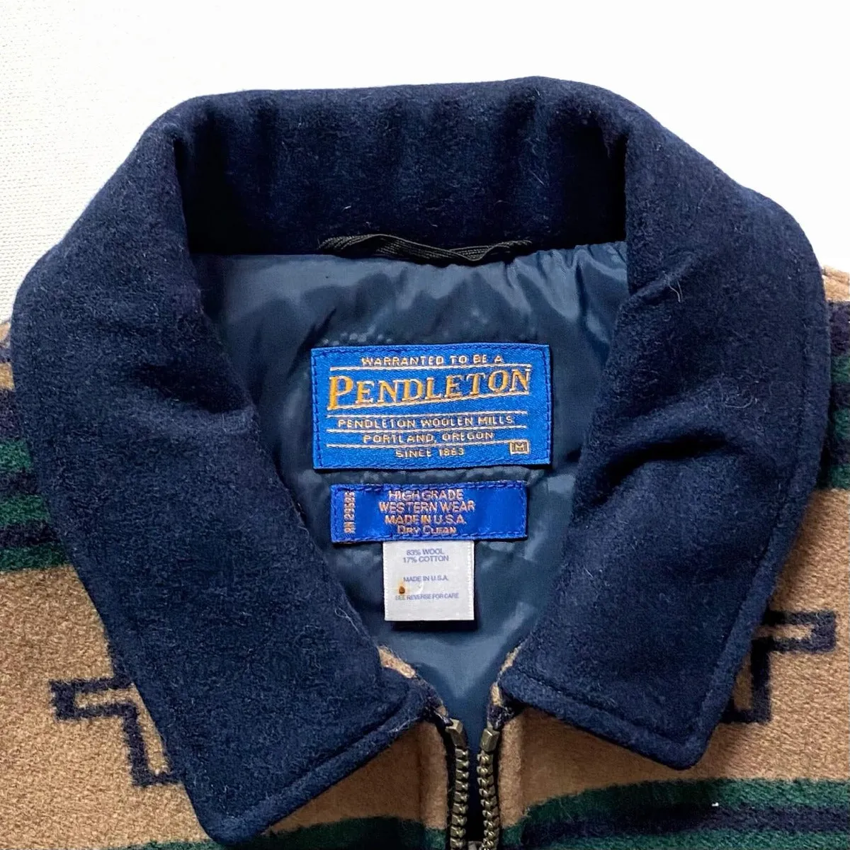 Vintage Pendleton MiUSA Western Wear Wool Blanket Jacket