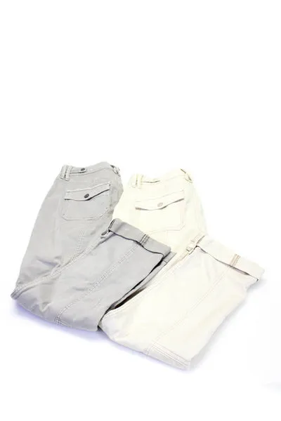 White House Black Market Womens Straight Crop Cargo Pants Gray Size 2 Lot 2