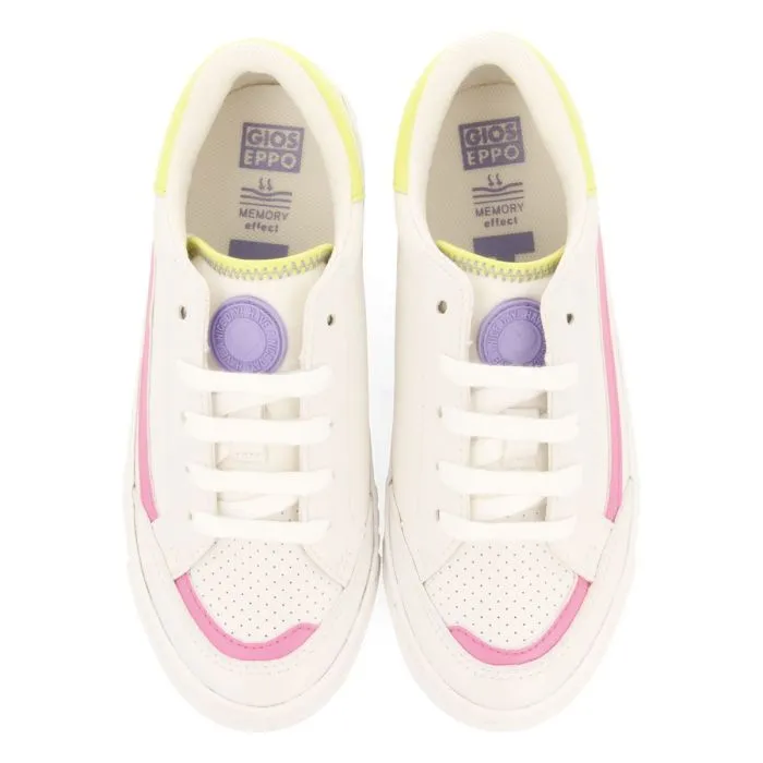 WHITE SNEAKERS WITH COLORFUL DETAILS FOR GIRL AND BOY CUSICK