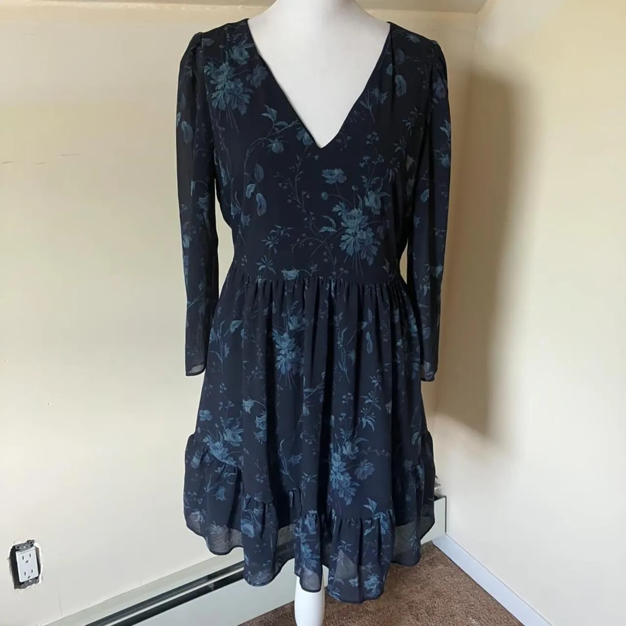 Women's Blue and Black Dress