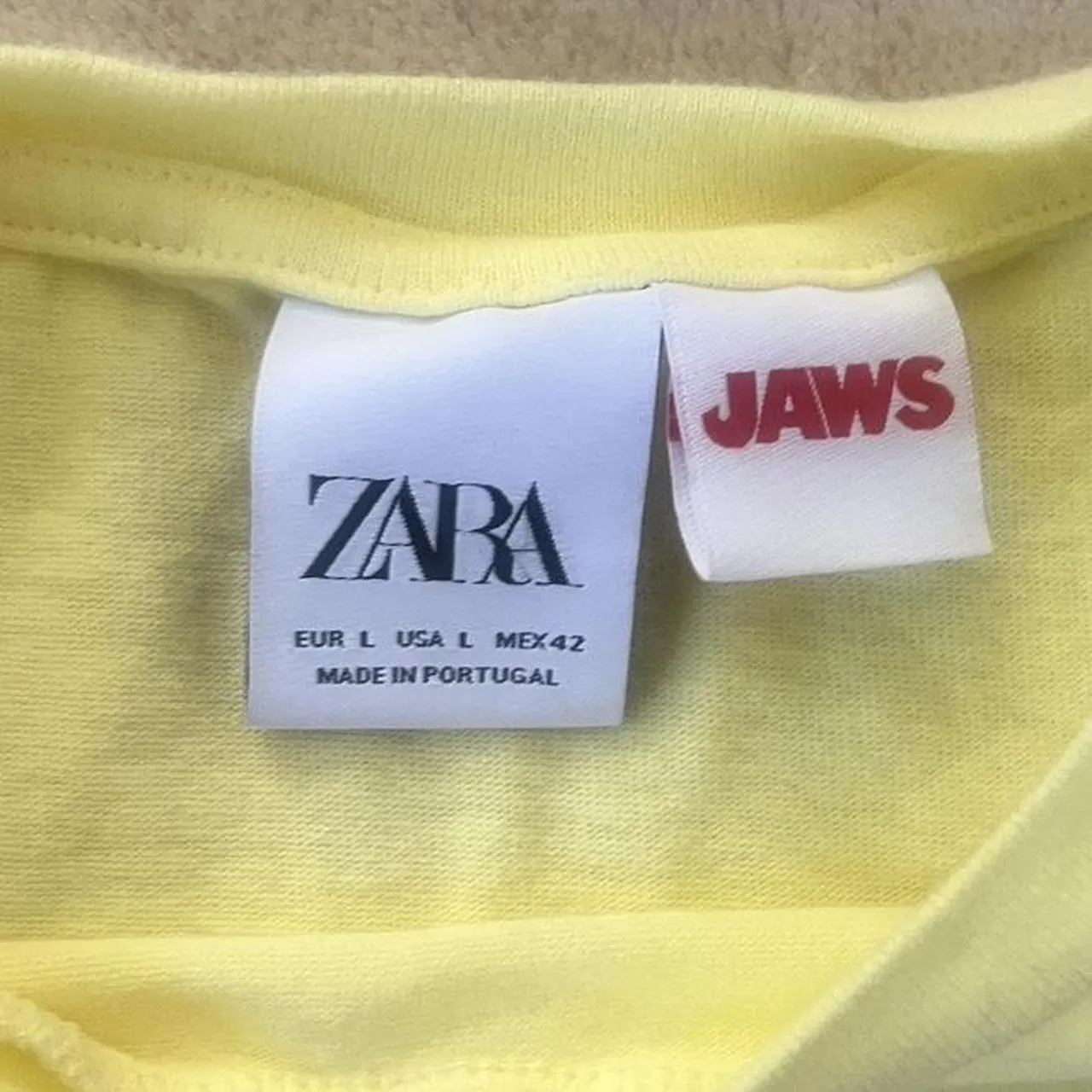 Zara Men's Yellow T-shirt