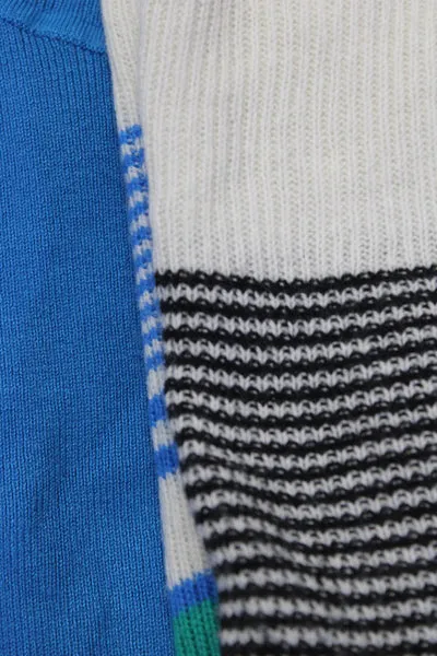 Zara Womens Striped Turtleneck Sweater Blue White Green Size Small Lot 2